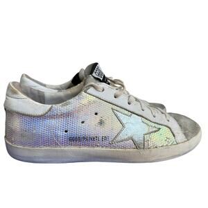 Rare Golden Goose Superstar Iridescent Shimmer Low Top Sneakers EU 40-Mermaid